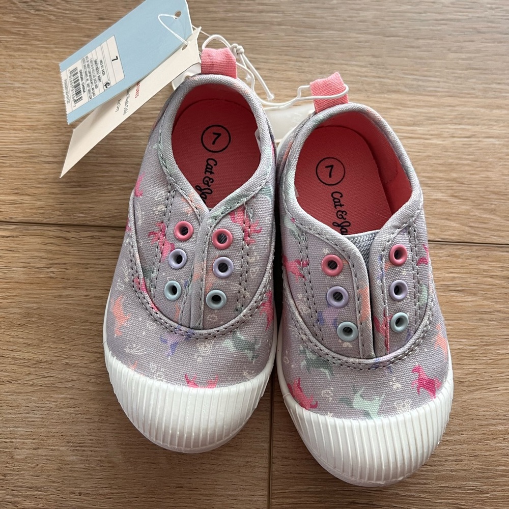 NWT Toddler 7 Cat & Jack Unicorn Slip-On Sneakers